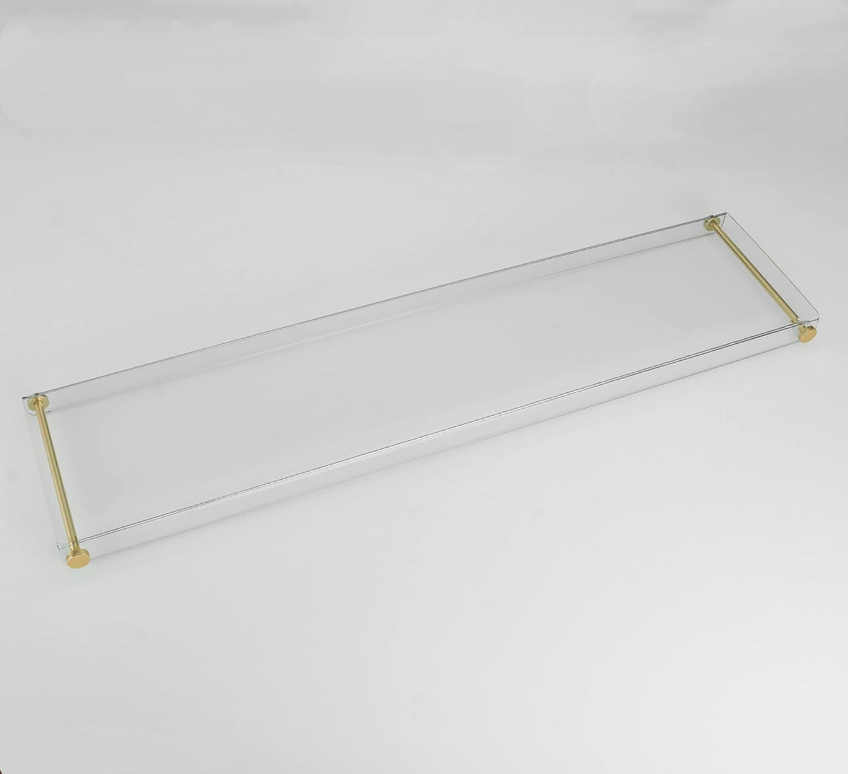 Beelee Clear Acrylic Bathtub Tray, Gold Rail Waterproof Tub Caddy Accessory