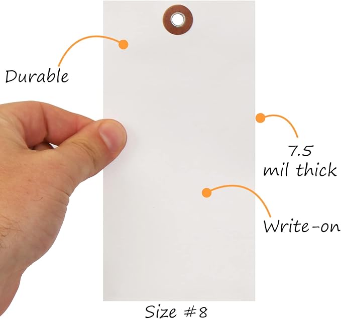 SmartSign 6.25 x 3.125 inch Blank White Shipping Tags - Image 3