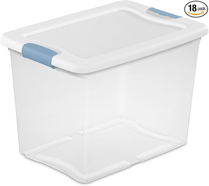 Sterilite 18-Pack Latching Box, Under Bed Storage Bins by Sterilite
