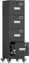 aobabo 4 drawer metal file cabinet with lock, main product view