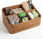 dstuff acacia wood coffee station organizer for countertop, main product view