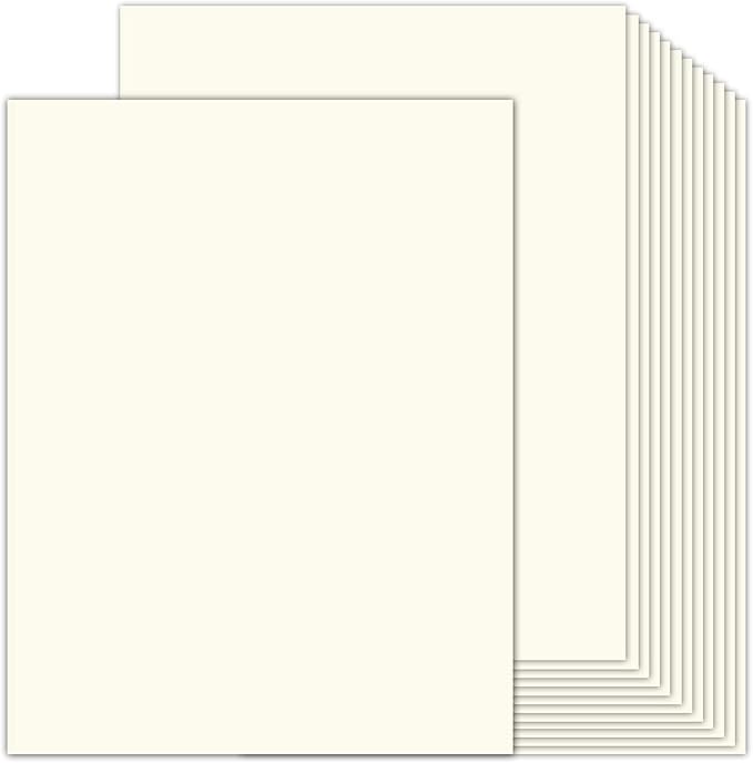 100 Sheets Cream Cardstock 8.5 x 11 Ivory Paper, Goefun Off White Card Stock by Goefun