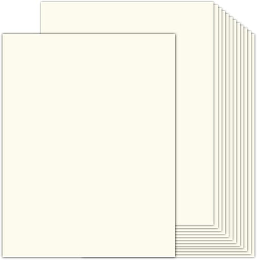 100 Sheets Cream Cardstock 8.5 x 11 Ivory Paper, Goefun Off White Card Stock by Goefun