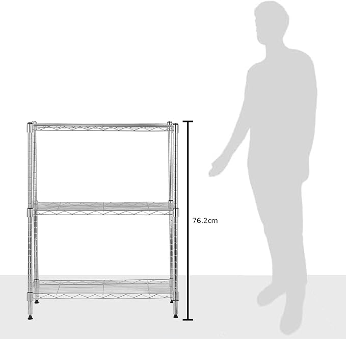 Amazon Basics 3-Shelf Adjustable Heavy Duty Steel Wire Rack Storage Shelving - Image 7