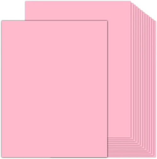 100 Sheets Pink Cardstock 8.5 x 11 Thick Paper, Goefun 80lb Card Stock Printer by Goefun