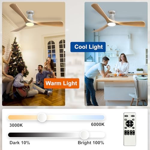 depuley 52-inch ceiling fans with lights: wood 3 on a desk or shelf