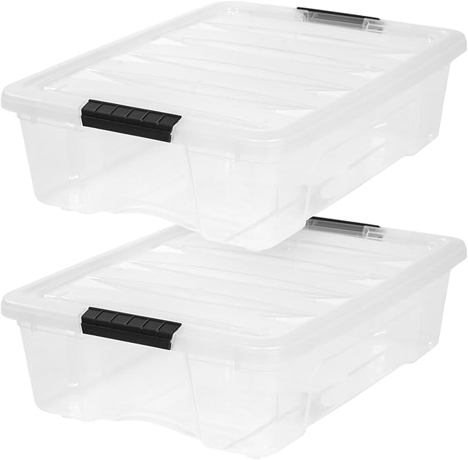 IRIS USA 27 Qt Stackable Plastic Storage Bins by IRISUSA