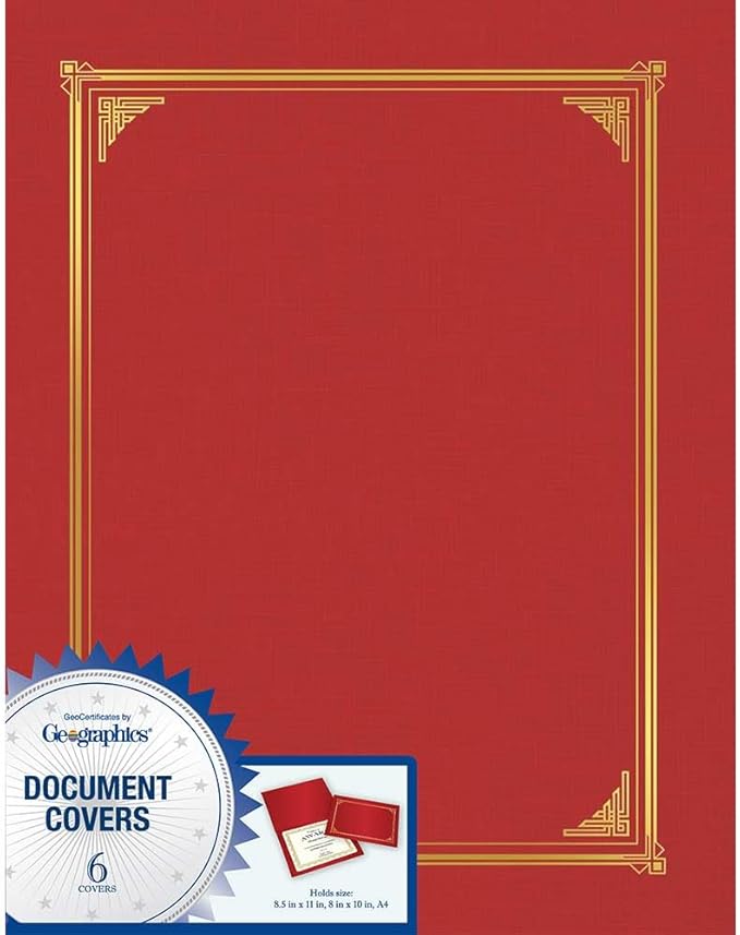 Geographics Classic Linen Red Certificate Holders - Image 3