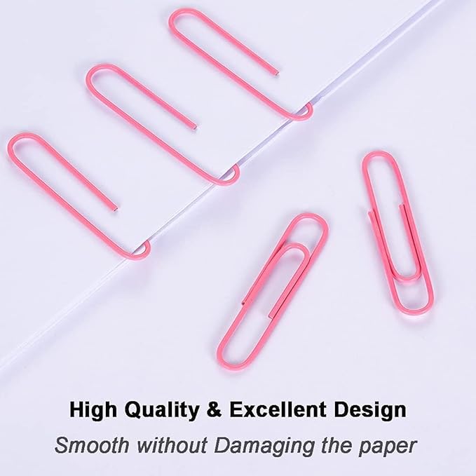 Vinaco Paper Clips Pink, Durable & Rustproof, Coated Paper Clip Great - Image 3