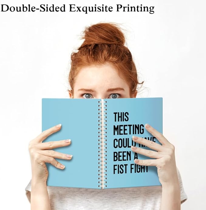 XQLZY This Meeting Could Have Been A Fist Fight Blue Spiral Notebook, Funny - Image 3