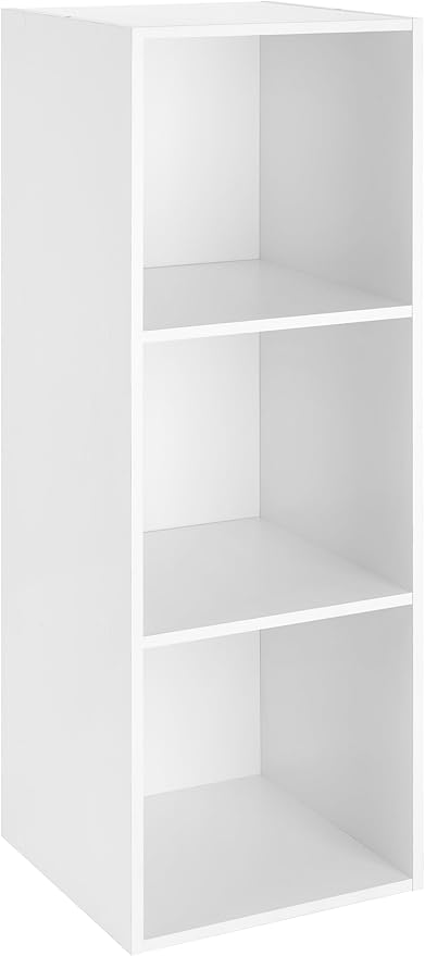 Whitmor 3 Cube Storage Organizer, 3 Tier Stackable MDF Wood Bookcase, Open - Image 5