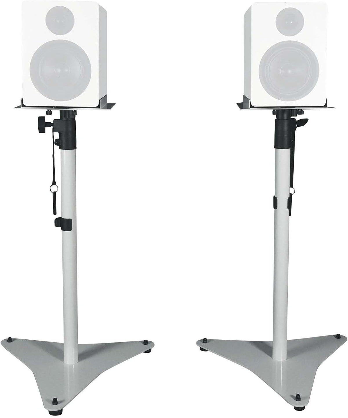 Rockville RVSM5 White Adjustable Studio Monitor Speaker Stands, Pair