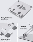 Aoviho Tablet Stand Holder for Desk, Adjustable Desktop Tablet Holder, Foldable - Image 5