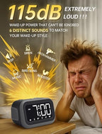 acedeck super loud alarm clock: 115db wake-up power shown in use