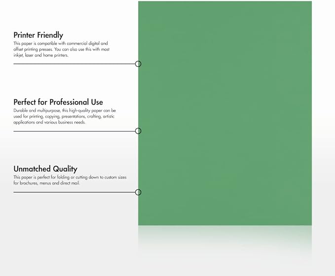 LUXPaper 8.5" x 11" Paper | Letter Size | Holiday Green | 80lb. Text | 50 Qty - Image 8