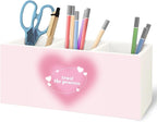 URLLUAE Preppy Pink Heart Aura Inspirational Wooden Pen Pencil Holder by Unknown