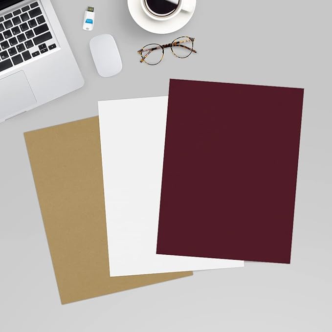 LUXPaper 8.5" x 11" Cardstock | Letter Size | Burgundy Linen | 100lb. Cover | 1 - Image 6