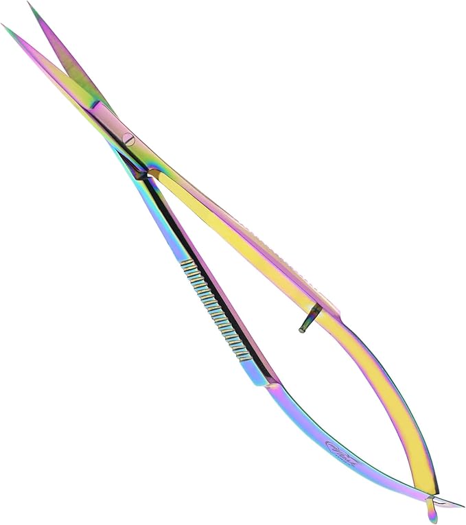 Cross Edge Spring Scissors 5 Inch straight Stainless Steel Precision Eyebrow & - Image 2