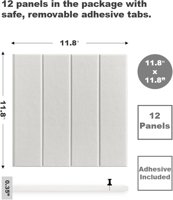 DECORITA White Felt Bulletin Board Tiles | Modern Cork Board Alternative | - Image 3