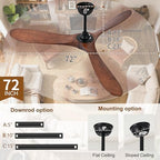 ceiling fans with lights and remote, large outdoor, package contents