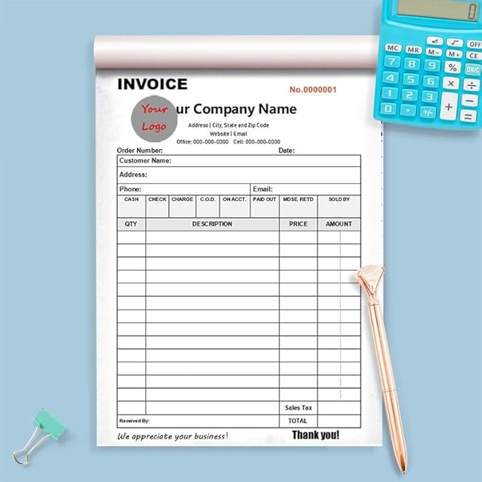 Personalized Invoice Book Custom 2 Part/3 Part Receipt Book Quote Estimate - Image 6