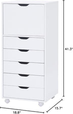 Naomi Home Carly 6-Drawer Craft & Office Storage Cabinet – Rolling Storage - Image 2