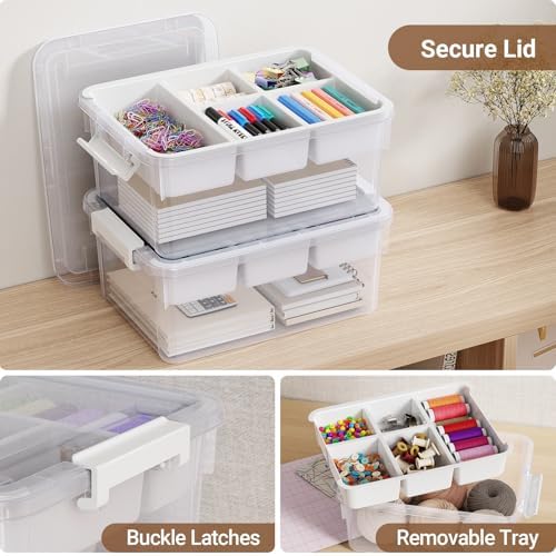 80qt stackable storage bins with lids trays craft, close-up detail