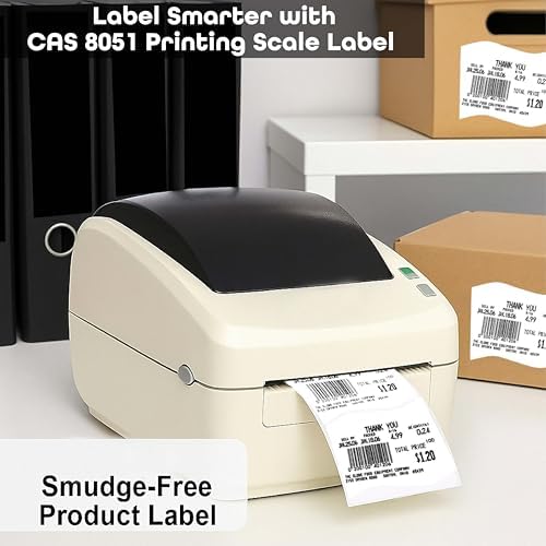 Aquos CAS 8051 Printing Scale Labels – CAS Labels | Barcode Labels | Blank Label Continuous Roll | UPC Label | Commercial Label for CAS Scales | Made in USA (8051, 12 Rolls)