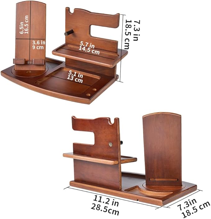 Gifts for Men, Fathers Day Wood Phone Docking Station for Dad, Desk or - Image 4