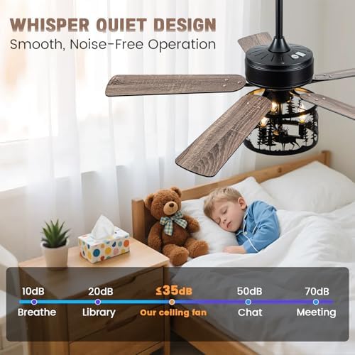 52" farmhouse ceiling fan with light and remote, package contents