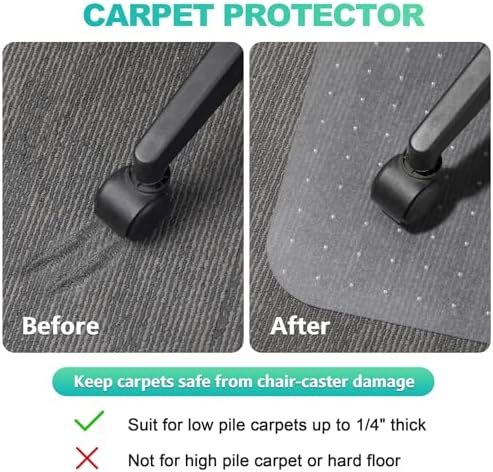 Thickened Chair Mat for Carpet- Low Pile Carpet Protector for Office Computer...