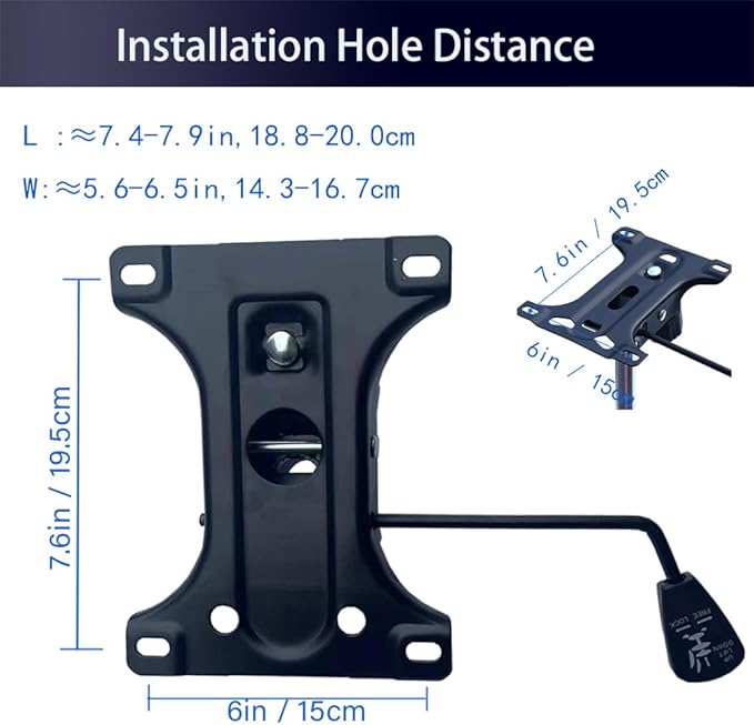 Gjpwyfdc Tilt Control Mechanism Replacement Office Chair ，6'' X 7.6'' Mounting - Image 2