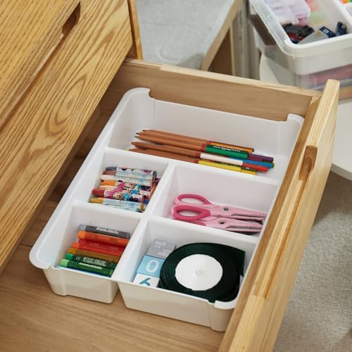 macopro 17qt clear plastic box craft storage bin, front angle view