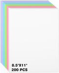 200 Sheets Colored Cardstock 8.5 x 11, Heavyweight Cover Cardstock Printer by Nichela