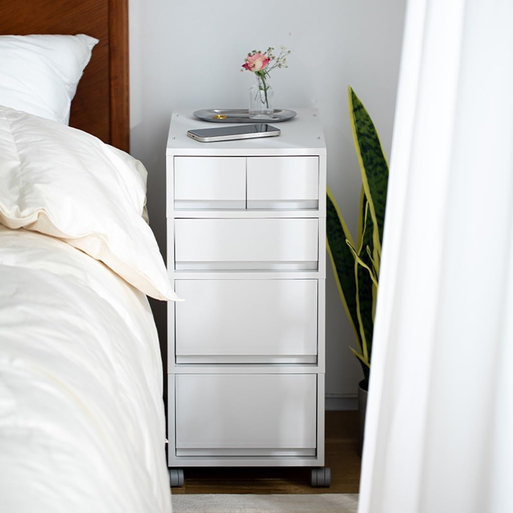 White Rolling Filing Cabinet with Caster Wheels 4 Drawer Vertical Storagefor Home Office & Bedroom Mobile Storage Solution for Documents & Supplies,/White-4 Drawers