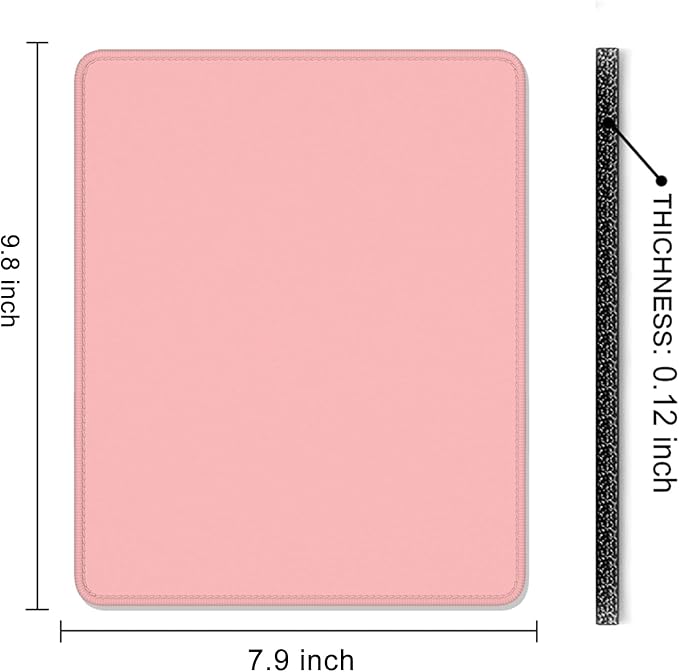 Auhoahsil Pink Mouse Pad, 12 x 10 Inch Square Mousepad, 3mm Thick Rubber Mouse - Image 7