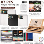 djar 87 pcs acrylic paint set with tabletop shown in use