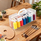 paint storage box with handle clear plastic organizer, package contents
