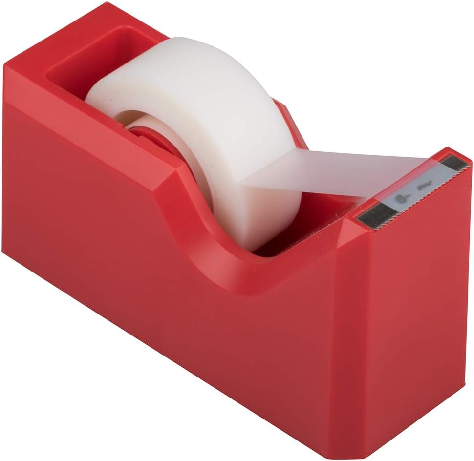JAM PAPER Desk Trio Pack - Red - Stapler, Tape Dispenser & Pen Holder - 3...