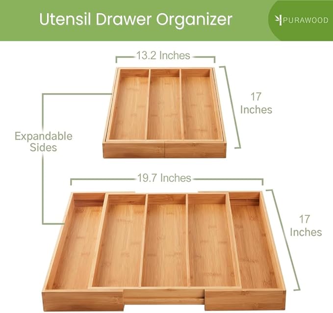 Purawood Kitchen Drawer Organizer - Image 3