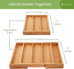 Purawood Kitchen Drawer Organizer, 2 Pack - Image 2