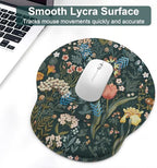 Ergonomic Mouse Pad with Wrist Rest and Keyboard Wrist Rest, Mousepad | Memory Foam Wrist Rest for Computer Keyboard, Pain Relief, Non-Slip Base, Mouse Pad Wrist Support for Gaming, Green Flowers
