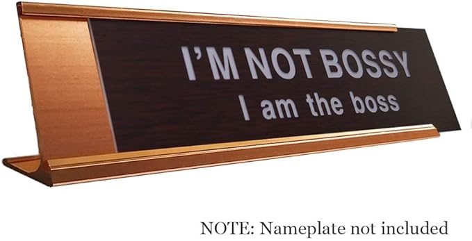 2" x 10" Aluminum Desk Name Plate Holder, Office Business Desk Sign Holder - Image 2