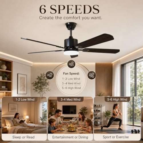 42 inch ceiling fans with lights and remote, side view