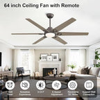 wingbo ceiling fan with lights - 64 inch shown in use