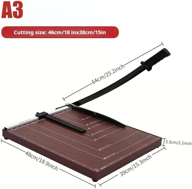 18" Guillotine Paper Cutter, Heavy Duty Trimmer with Safety Lock