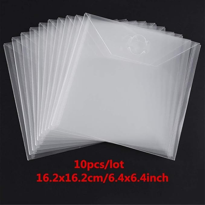 10PCS Large Stamp & Dies Storage Pockets Transparent Plastic Seal Bags Storage - Image 3