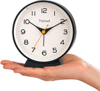 Tinload 4.5" Battery Operated Retro Analog Alarm Clock, Small Silent Bedside - Image 2