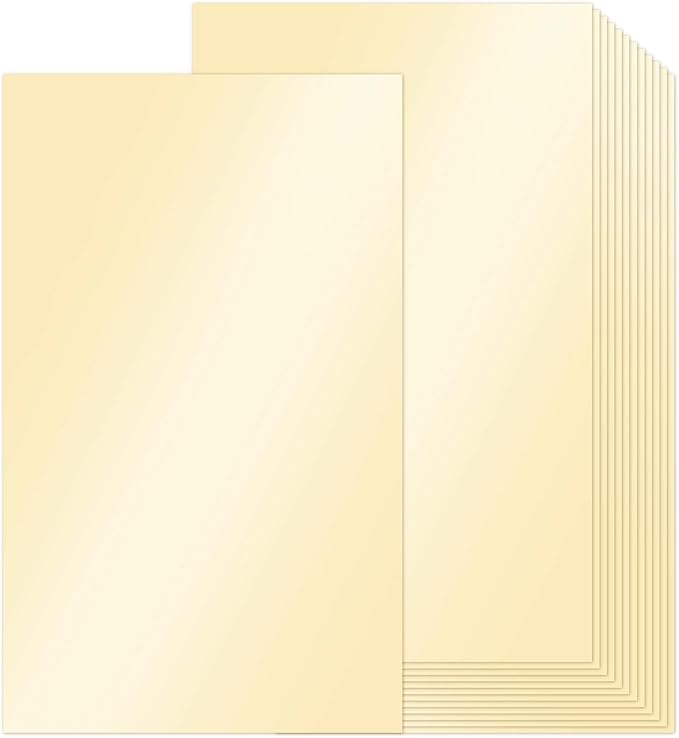 Cream Shimmer Cardstock Legal Paper 8.5x14, Goefun Light Gold Pearlescent Thick by Goefun