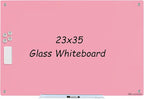 Magnetic Whiteboard, Tempered Glass White Board Frameless, Home School Supplies by JJworldwide